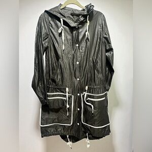 Nicholas K Metallic Drawstring Utility Jacket with Hood – Size M